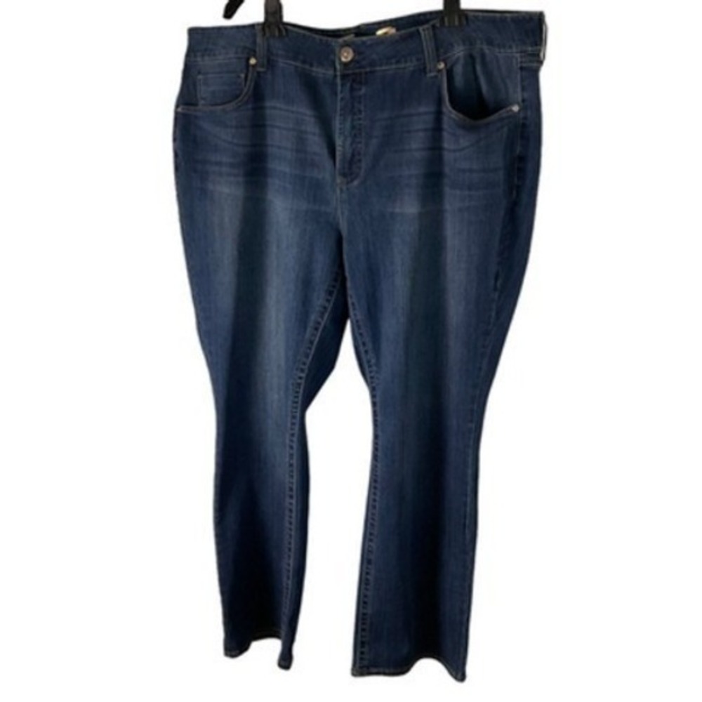 Seven7 Tummyless Bootcut Jeans Dark Wash Blue Stretch High Rise Plus 24W - Picture 3 of 14